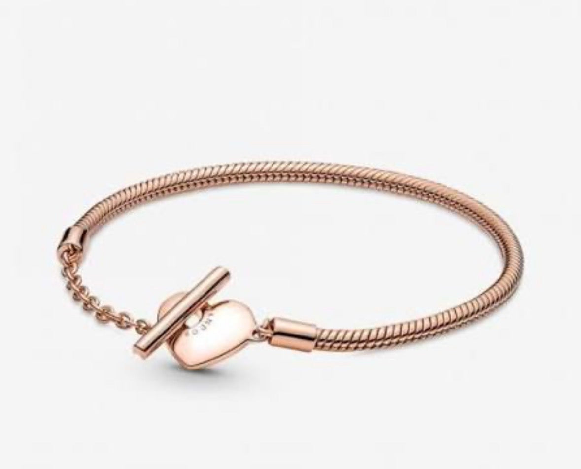 Pulsera corazón palito rose