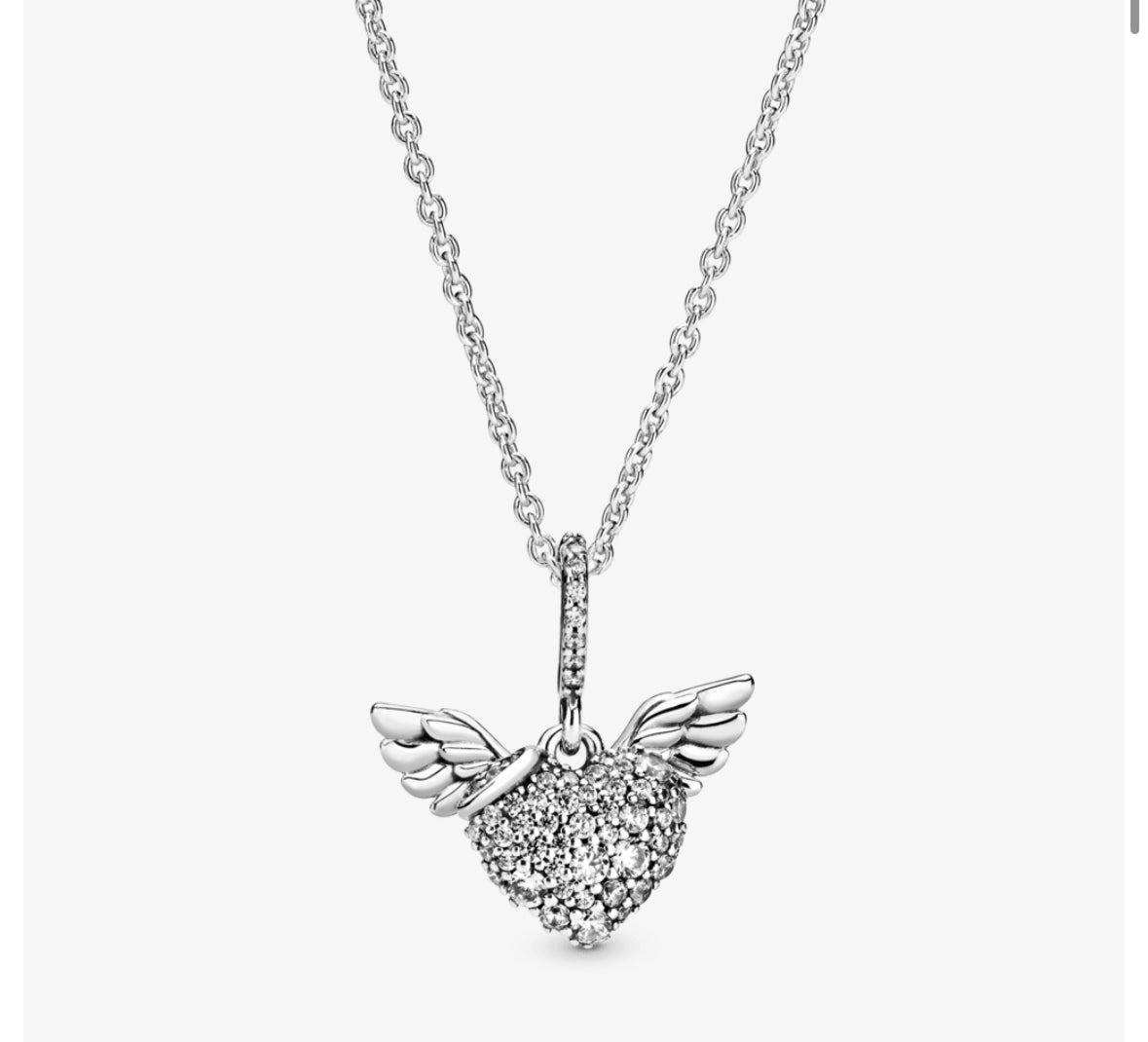 Collar corazón alado con logo