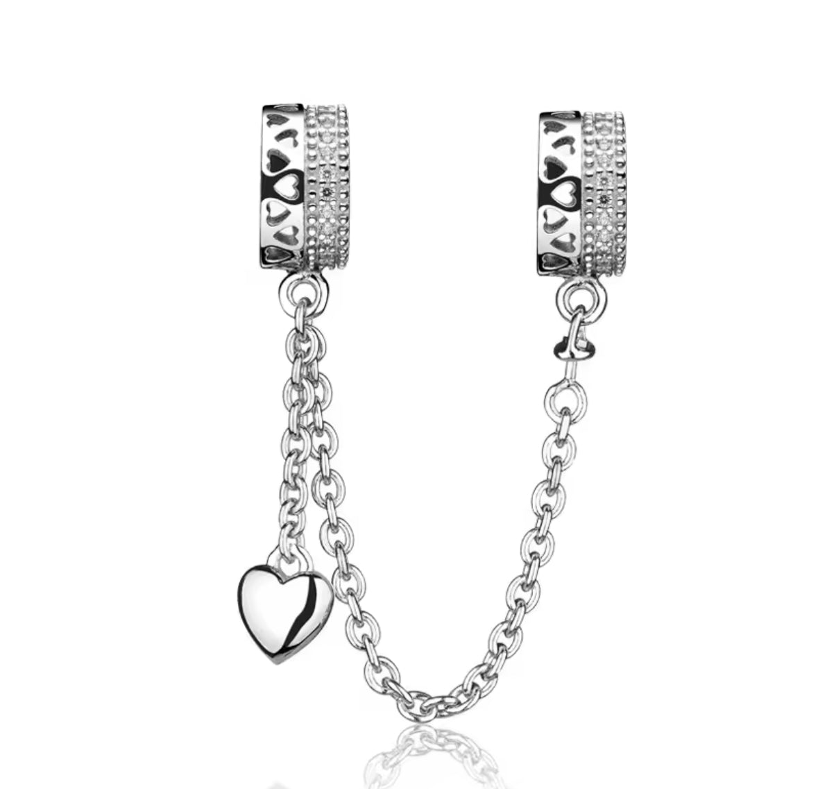 Cadena de seguridad corazón colgante