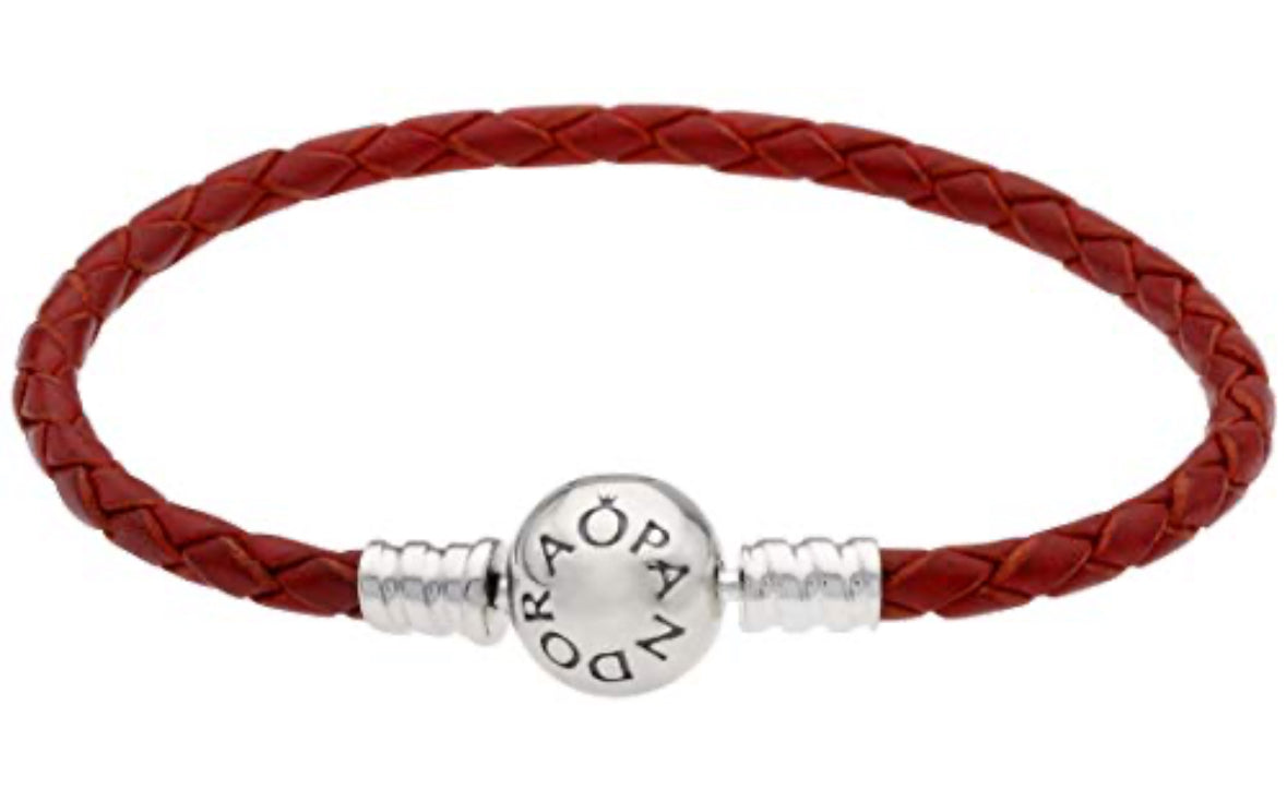 Pulsera roja plata