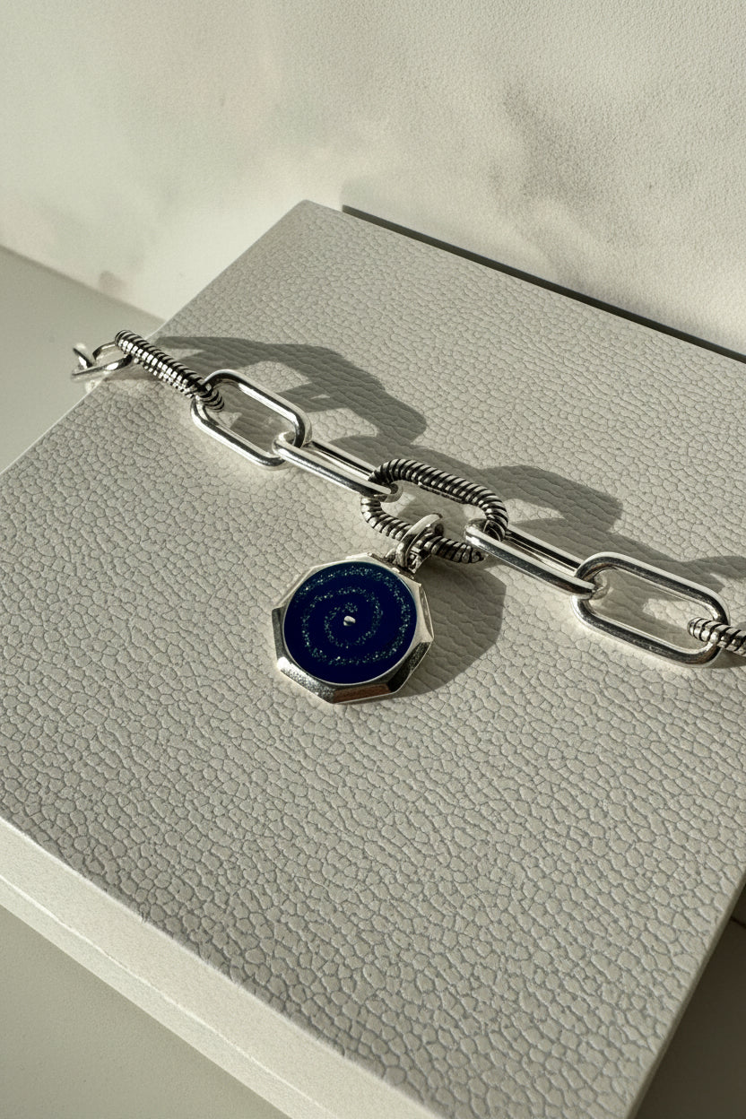 Corazón infinito azul para pulsera eslabones