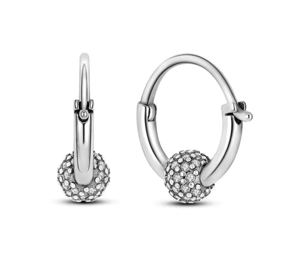 Argollitas plata esfera