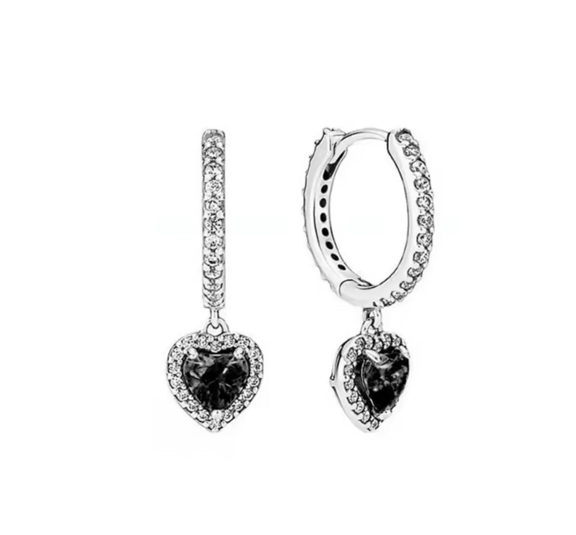 Argolla circones corazones negro