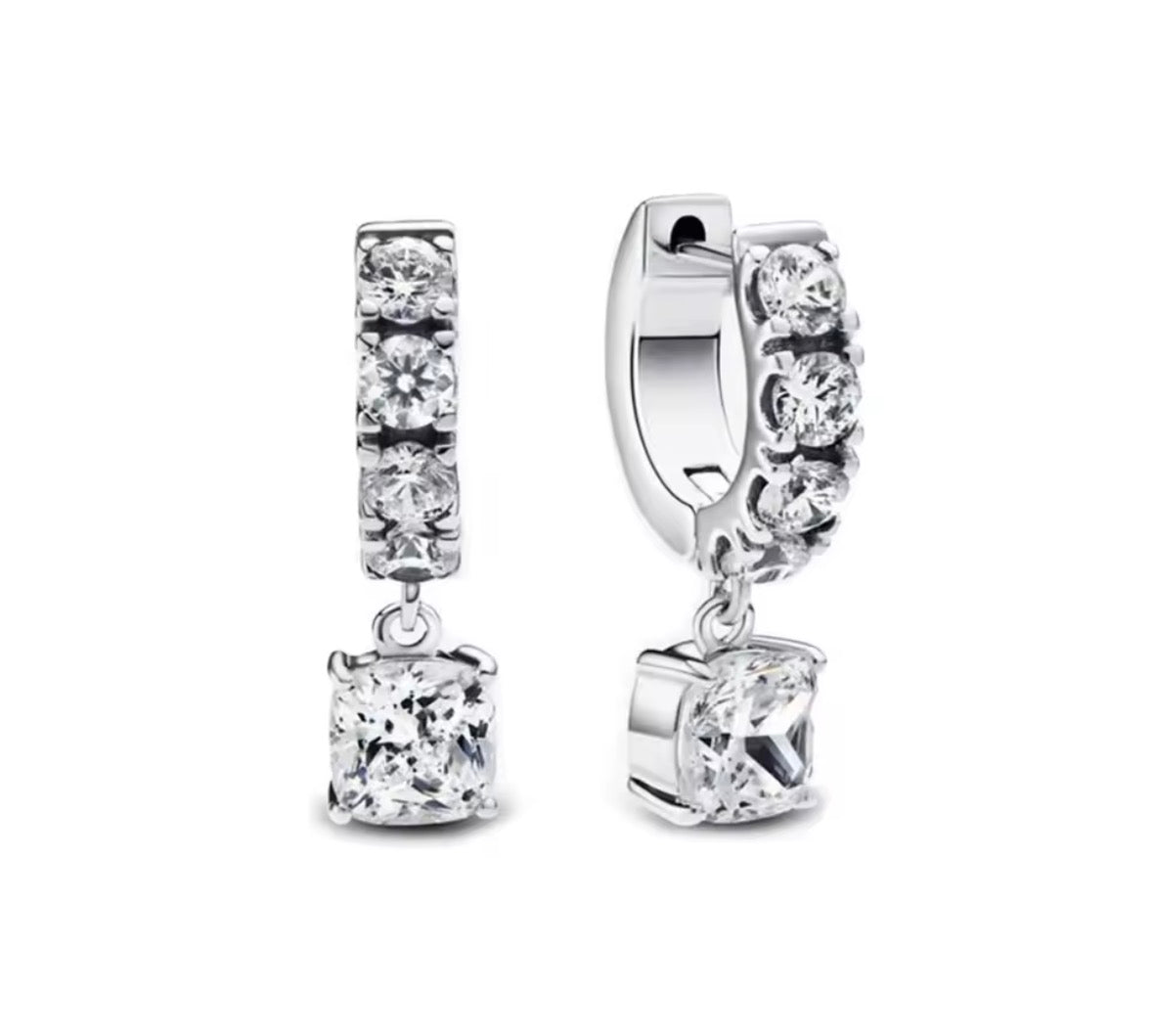 Argollas cuadros diamantes