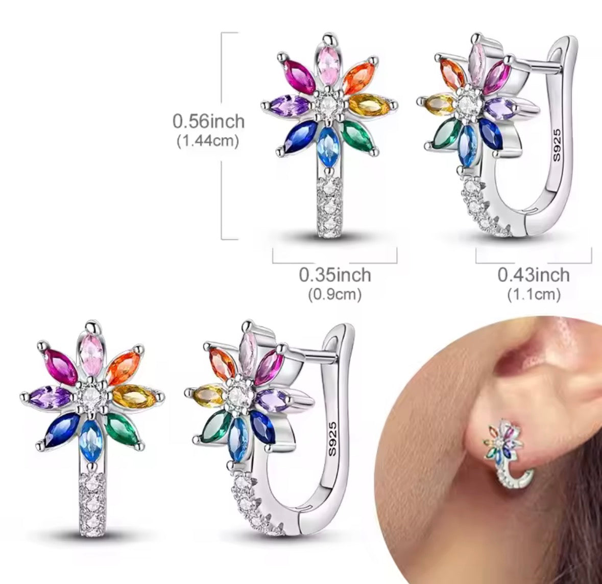 Argollas flor multicolor