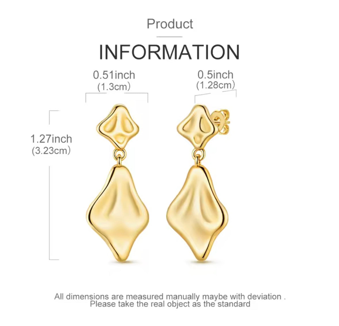 Aros doble rombo dorado