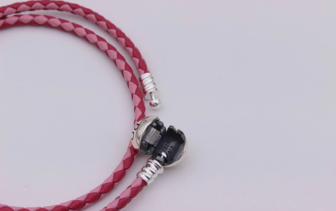 Pulsera doble rosa lila