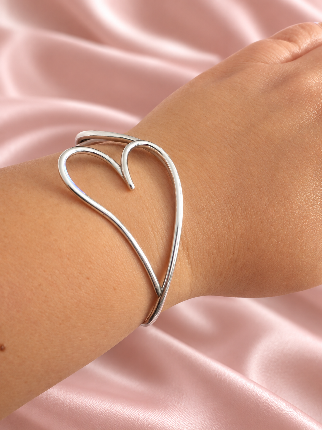Pulsera esclava corazón plata