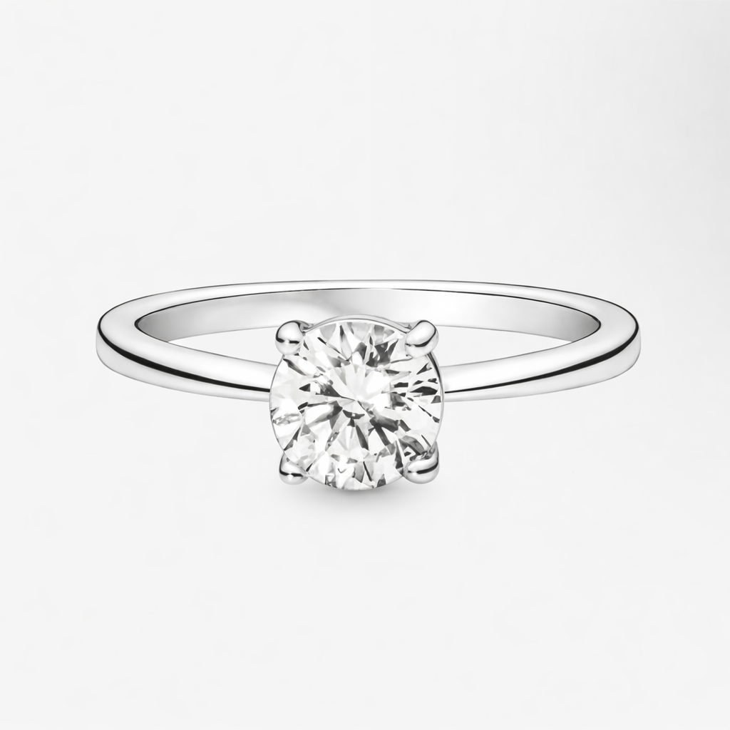 Anillo solitario plata