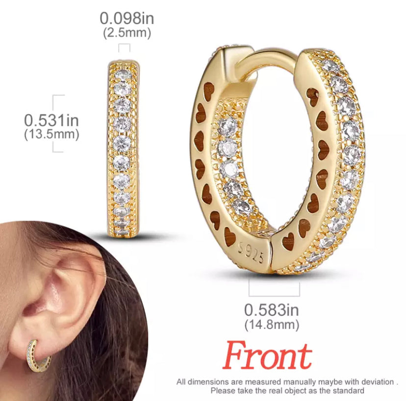 Argollitas brillo circones dorado