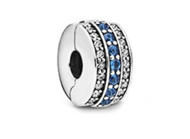 Clip azul plateado