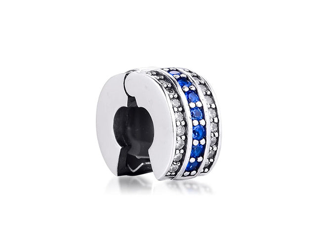 Clip azul plateado
