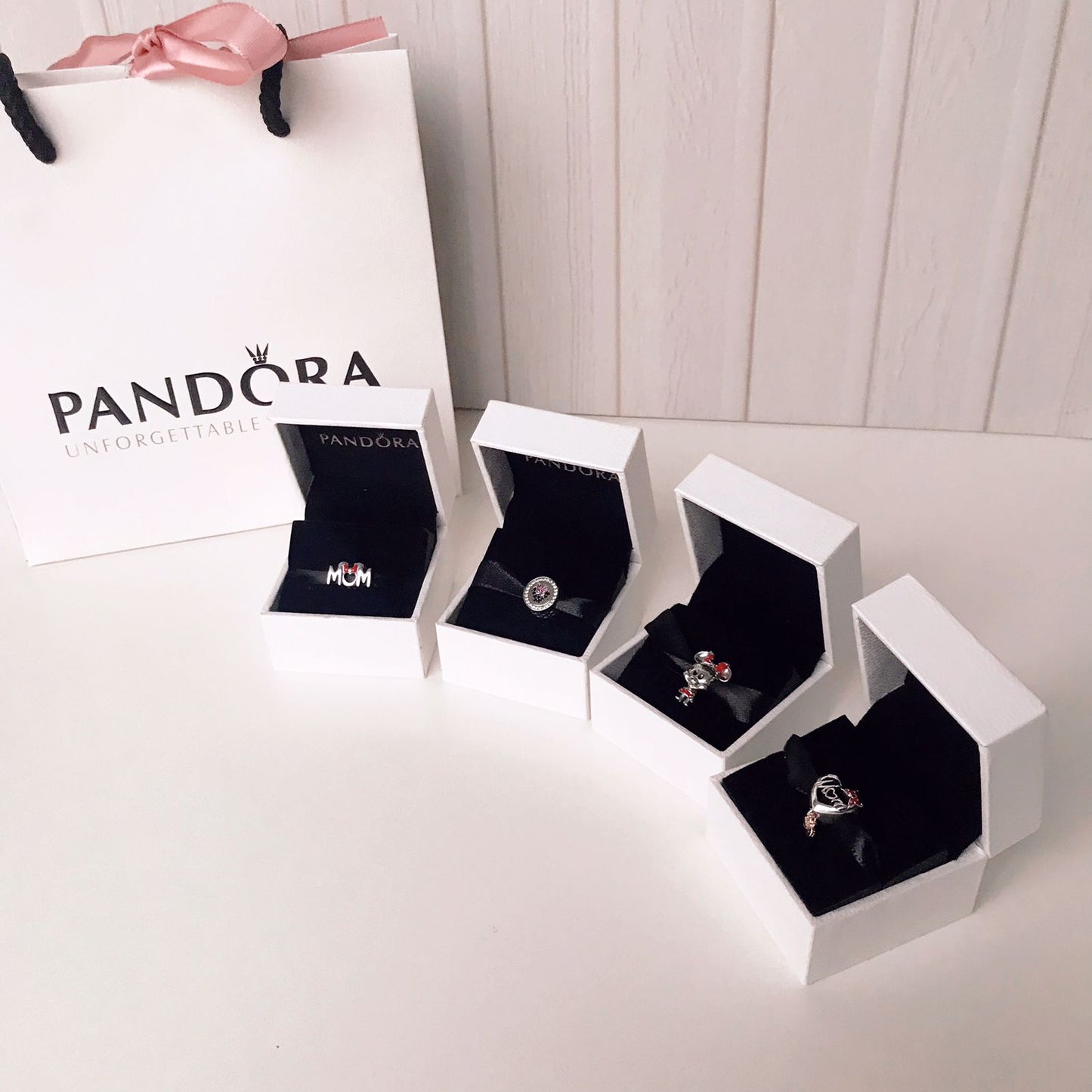 Una caja de charms más bolsa