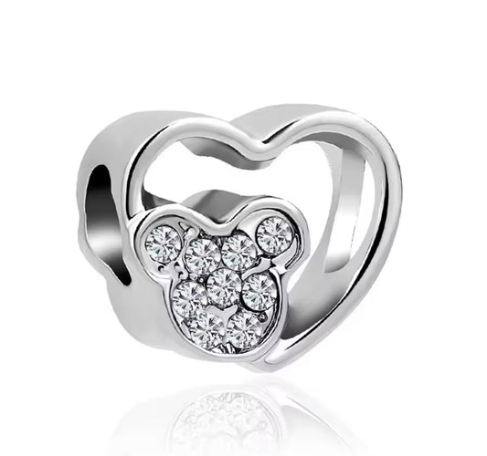 Corazón Minnie Mickey Plata