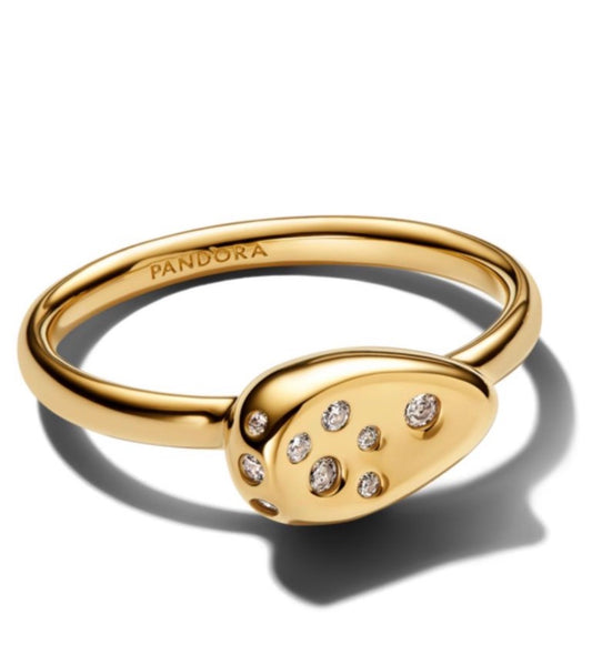 Anillo gota piedras mediano