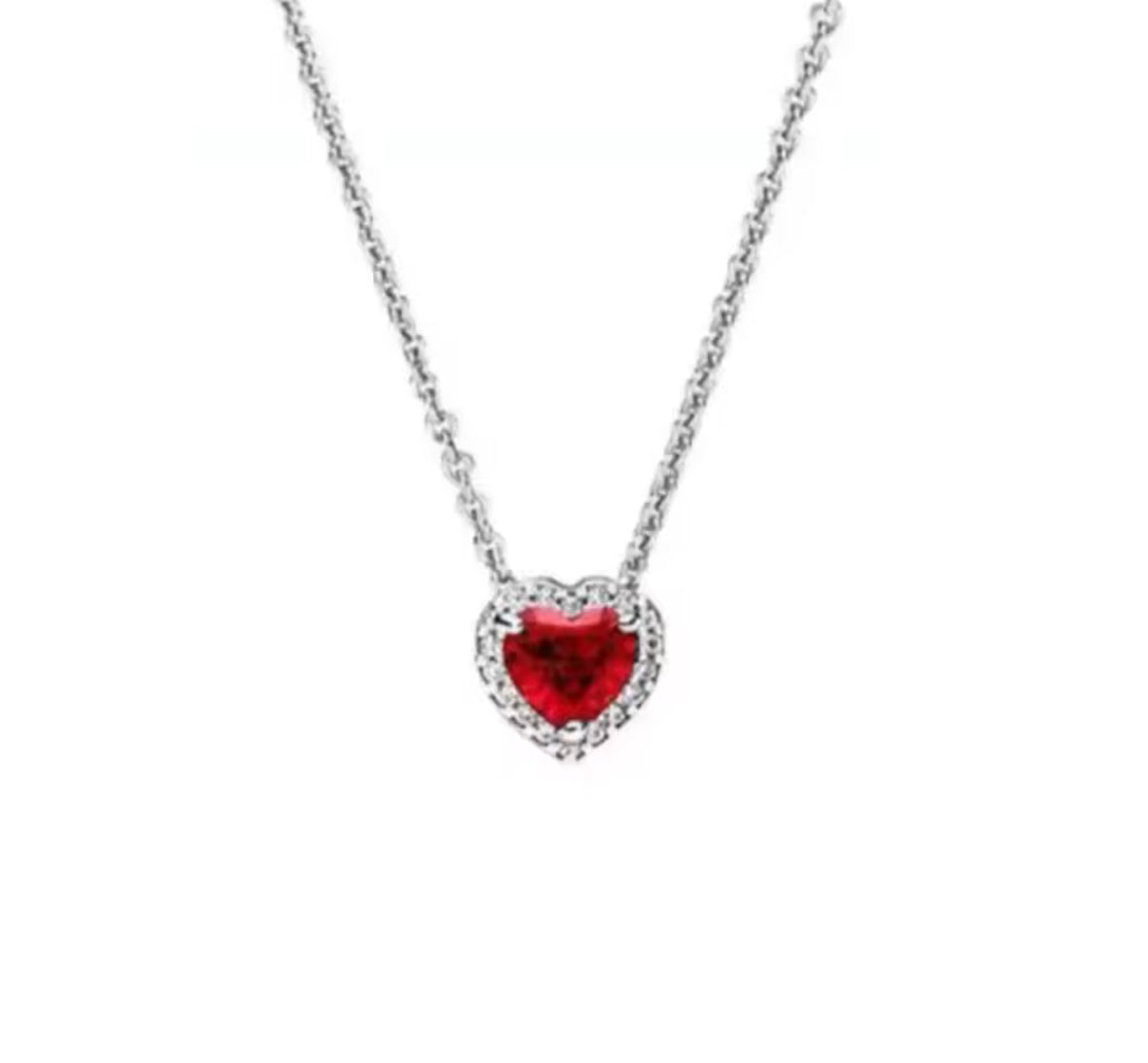 Collar corazón rojo circones