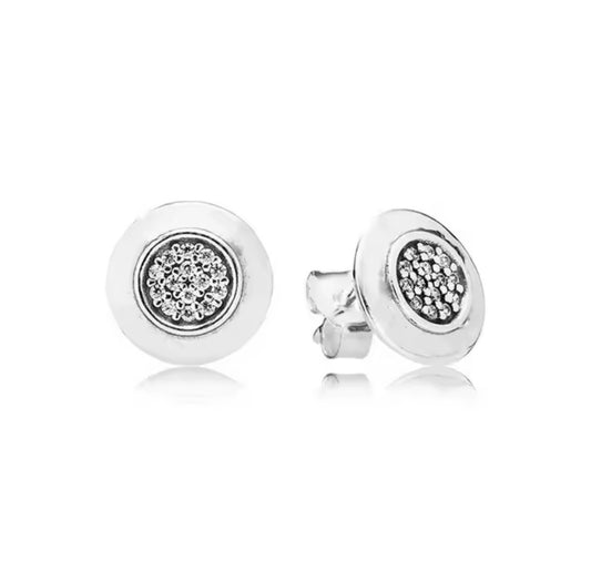 Aros brillo circon plata