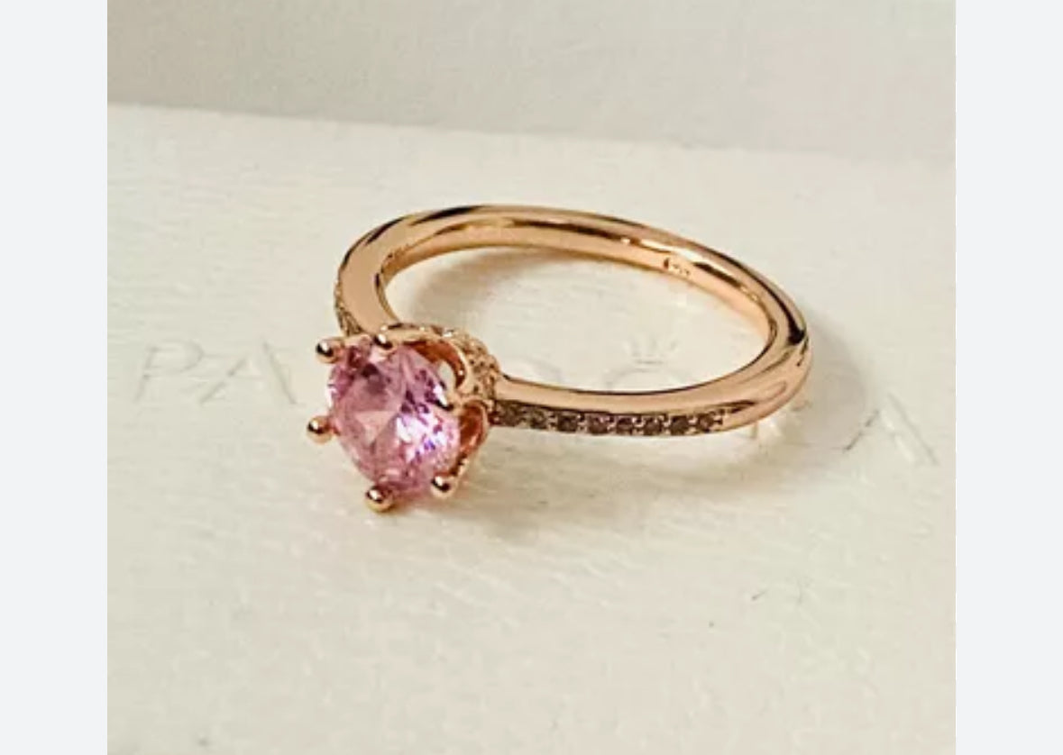 Anillo solitario rose