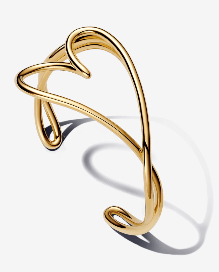 Pulsera rígida corazón dorada