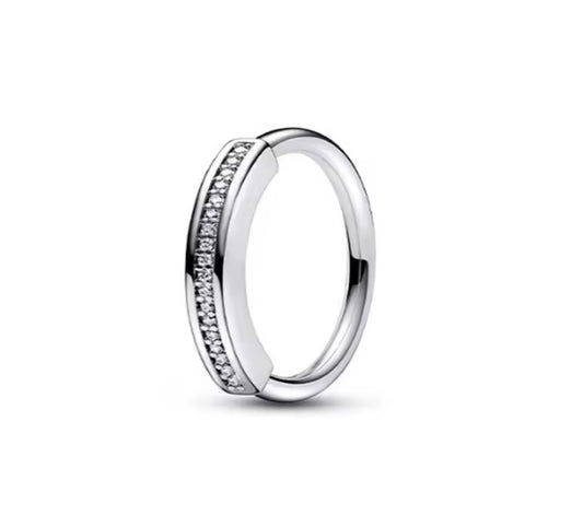 Anillo cintillo brillo logo plata
