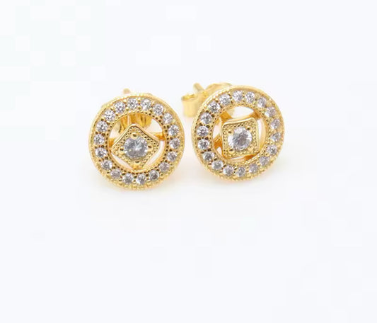 Aros círculo cuadrado dorado