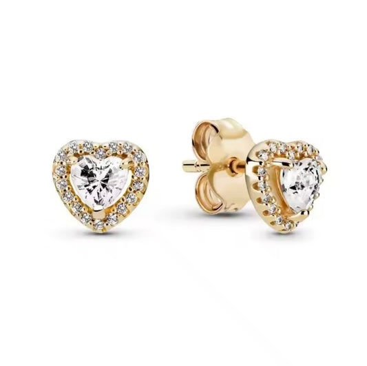 Aros corazón reina dorado