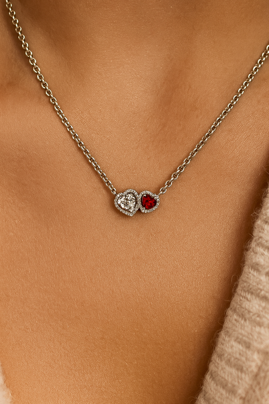 Collar dúo corazón