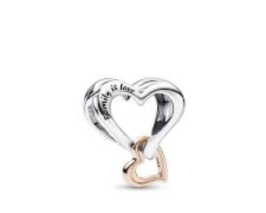 Doble corazón plata rose