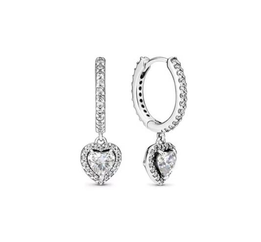 Argolla circones corazones blanco