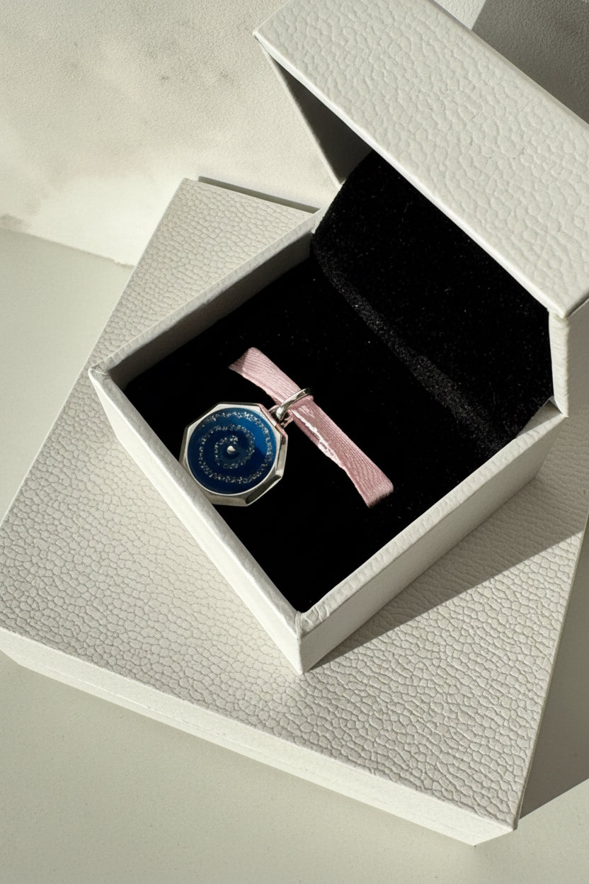 Corazón infinito azul para pulsera eslabones