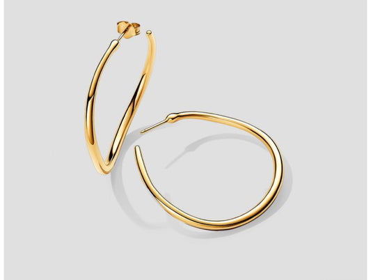 Argolla grande asimétrica dorada
