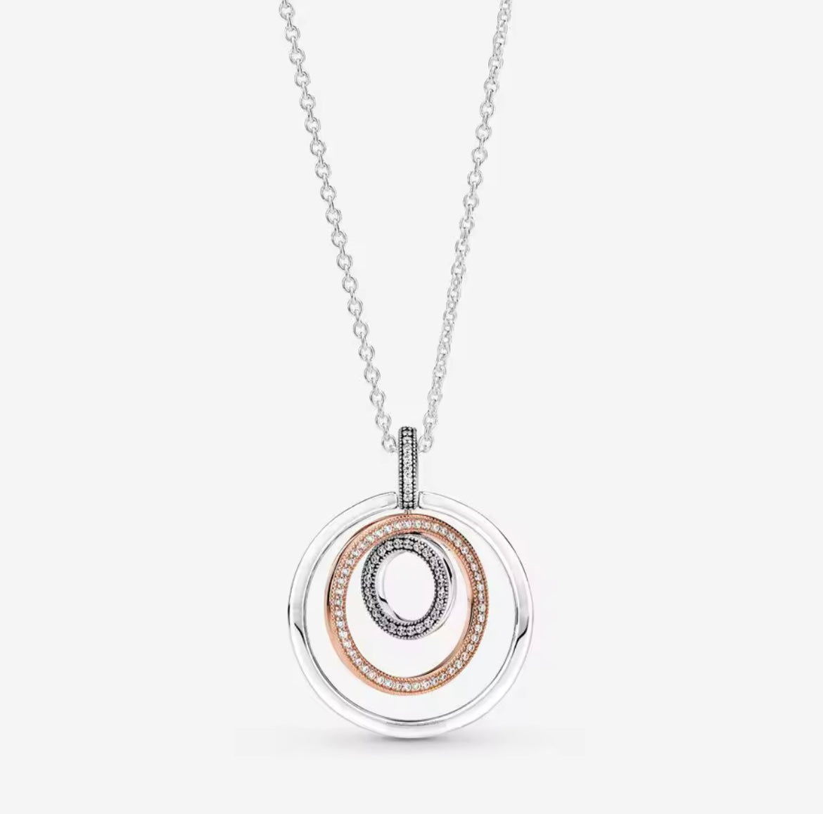 Collar triple rose y plata sin logo
