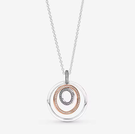 Collar triple rose y plata sin logo