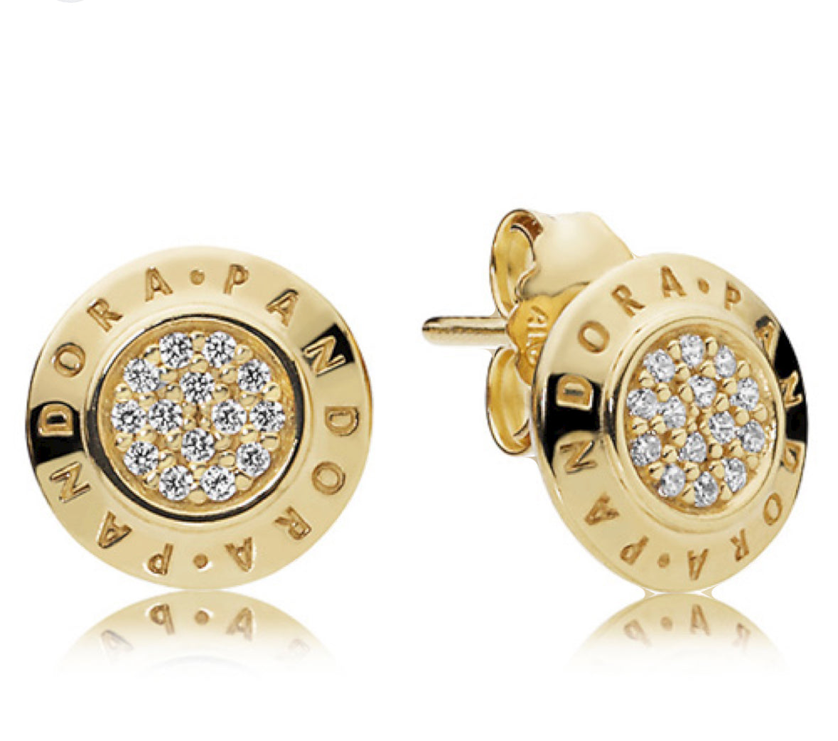 Aros brillo logo dorado