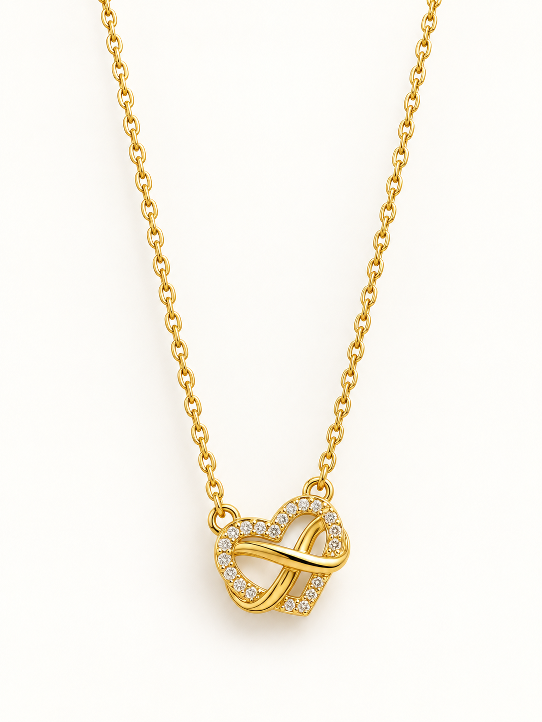 Collar corazón infinito dorado