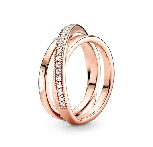 Anillo Entrelazado rose con logo