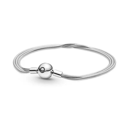 Pulsera hilos plateada