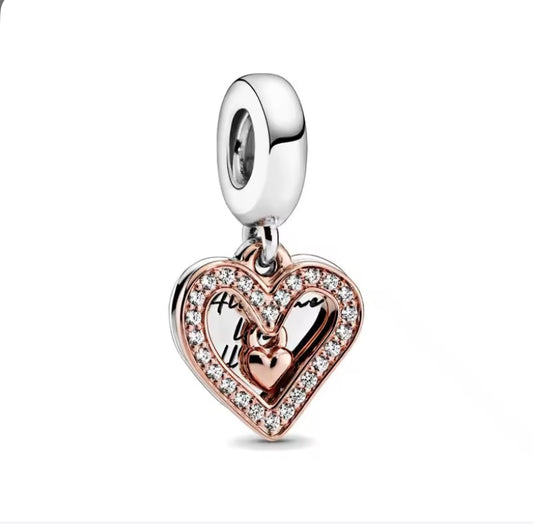 Doble corazón circones rose