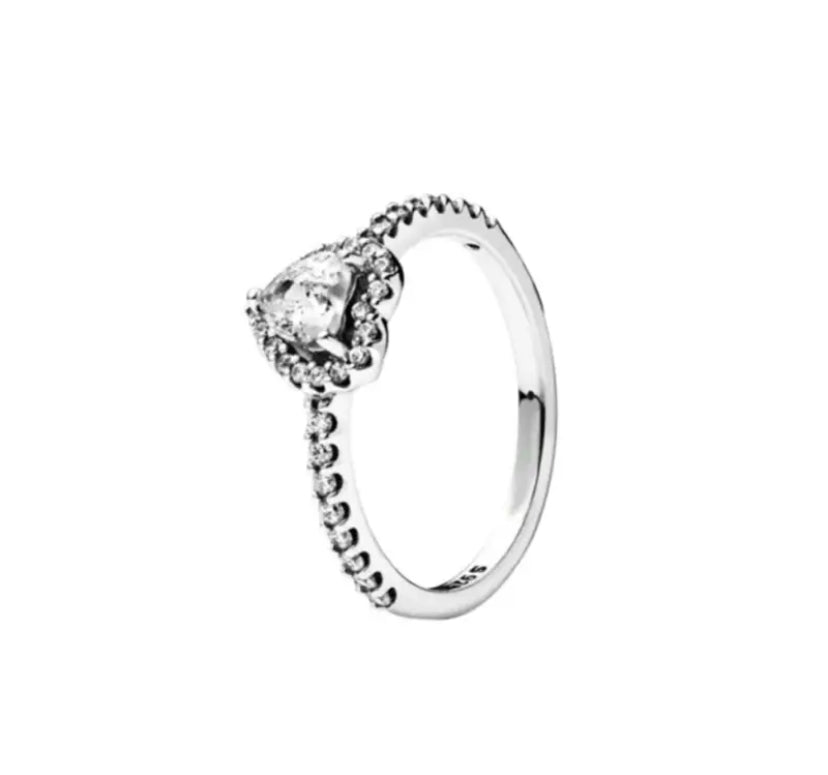 Anillo corazón elevado blanco
