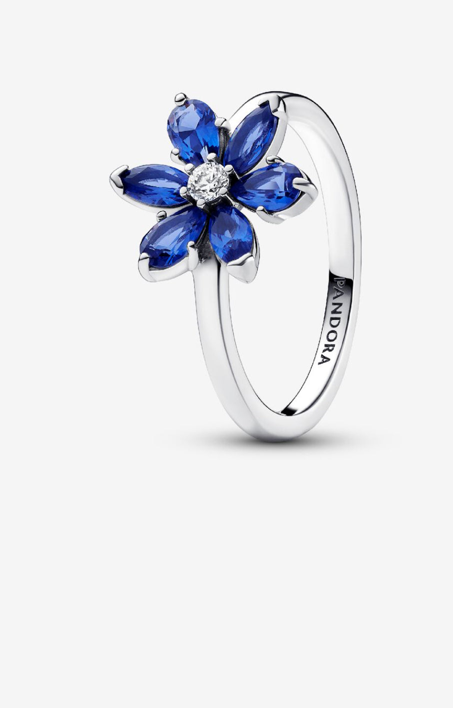 Anillo flor azul