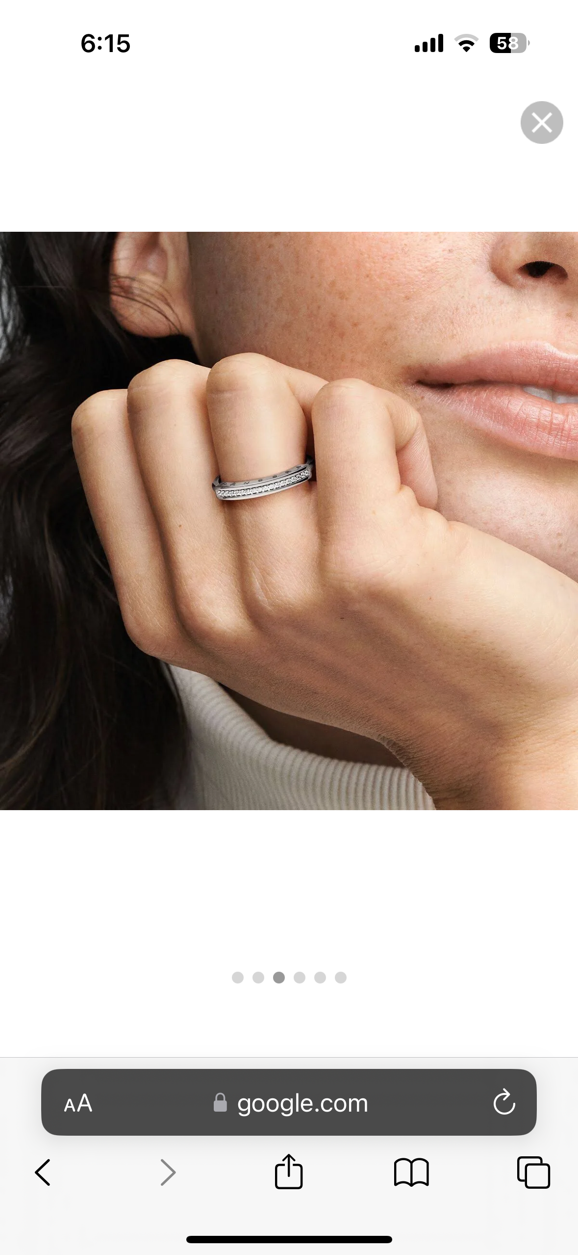 Anillo cintillo brillo logo plata