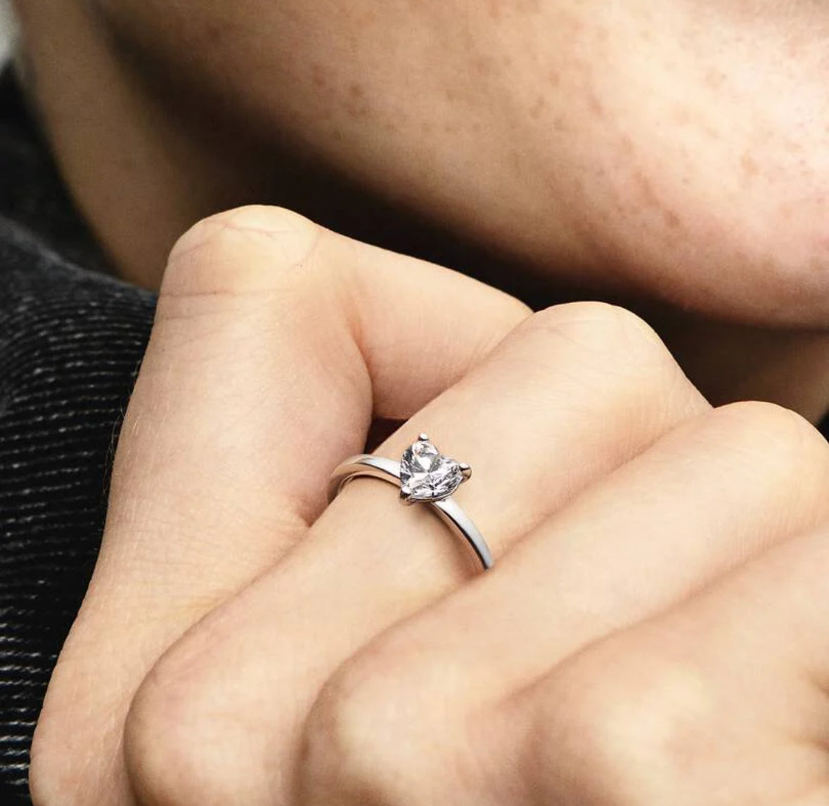 Anillo corazón diamante