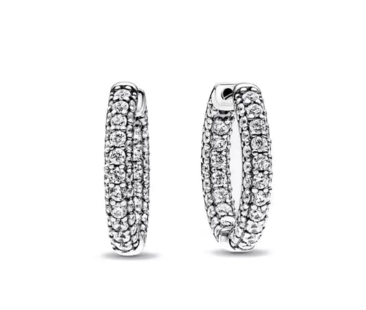 Argollas brillo circón plata