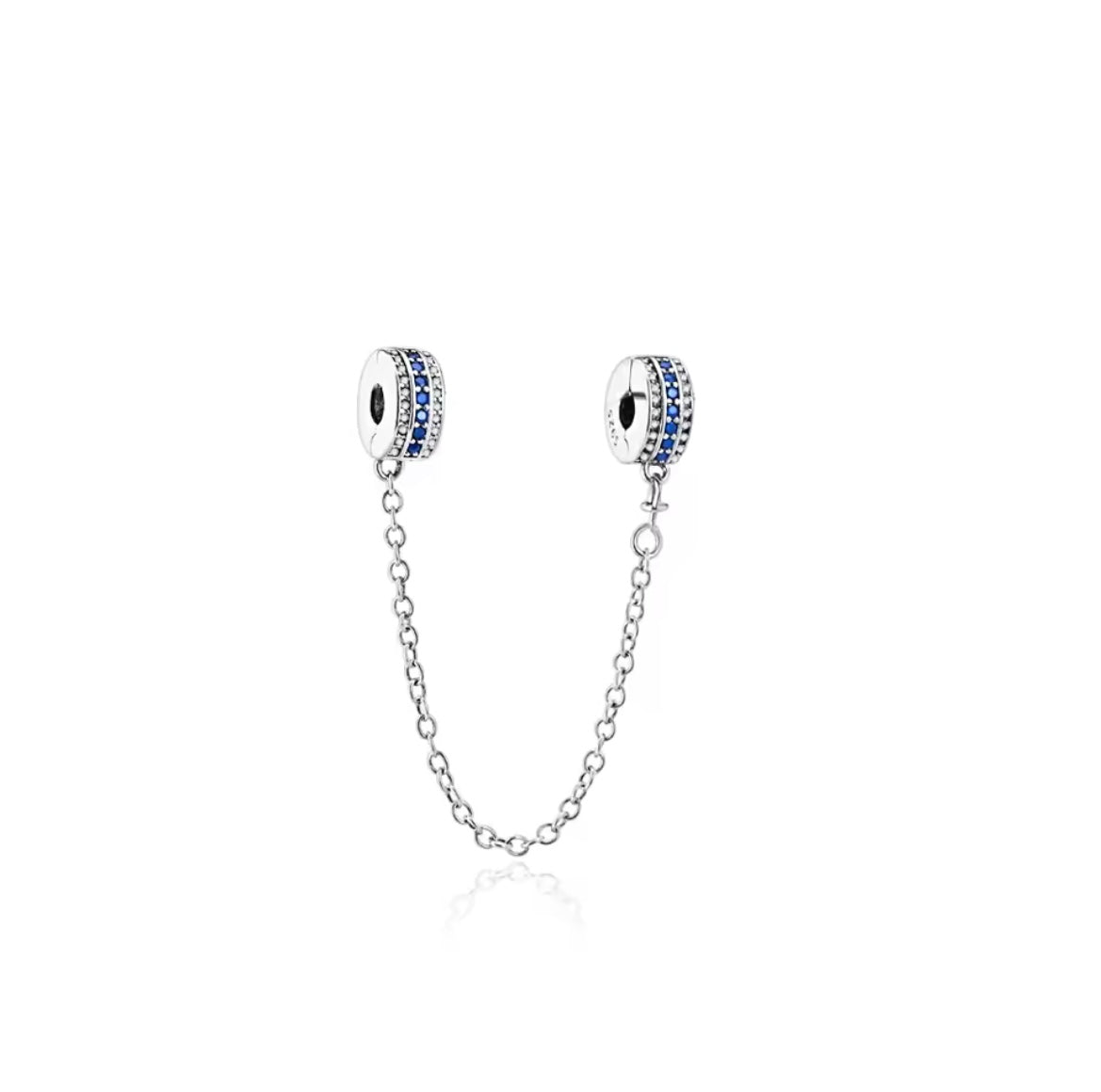 Cadena de seguridad azul/plata