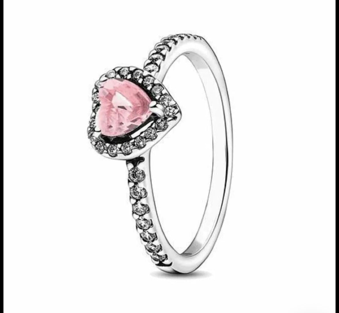 Anillo corazón rosado
