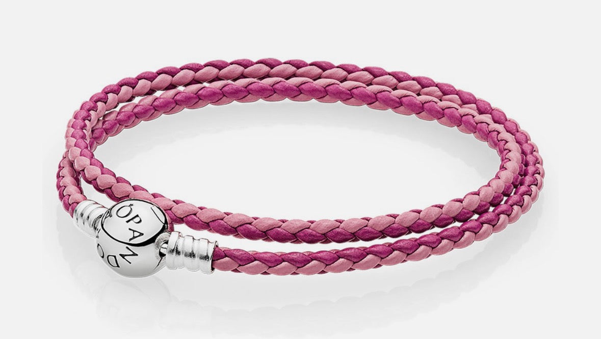 Pulsera doble rosa lila