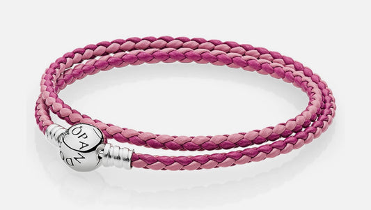 Pulsera doble rosa lila