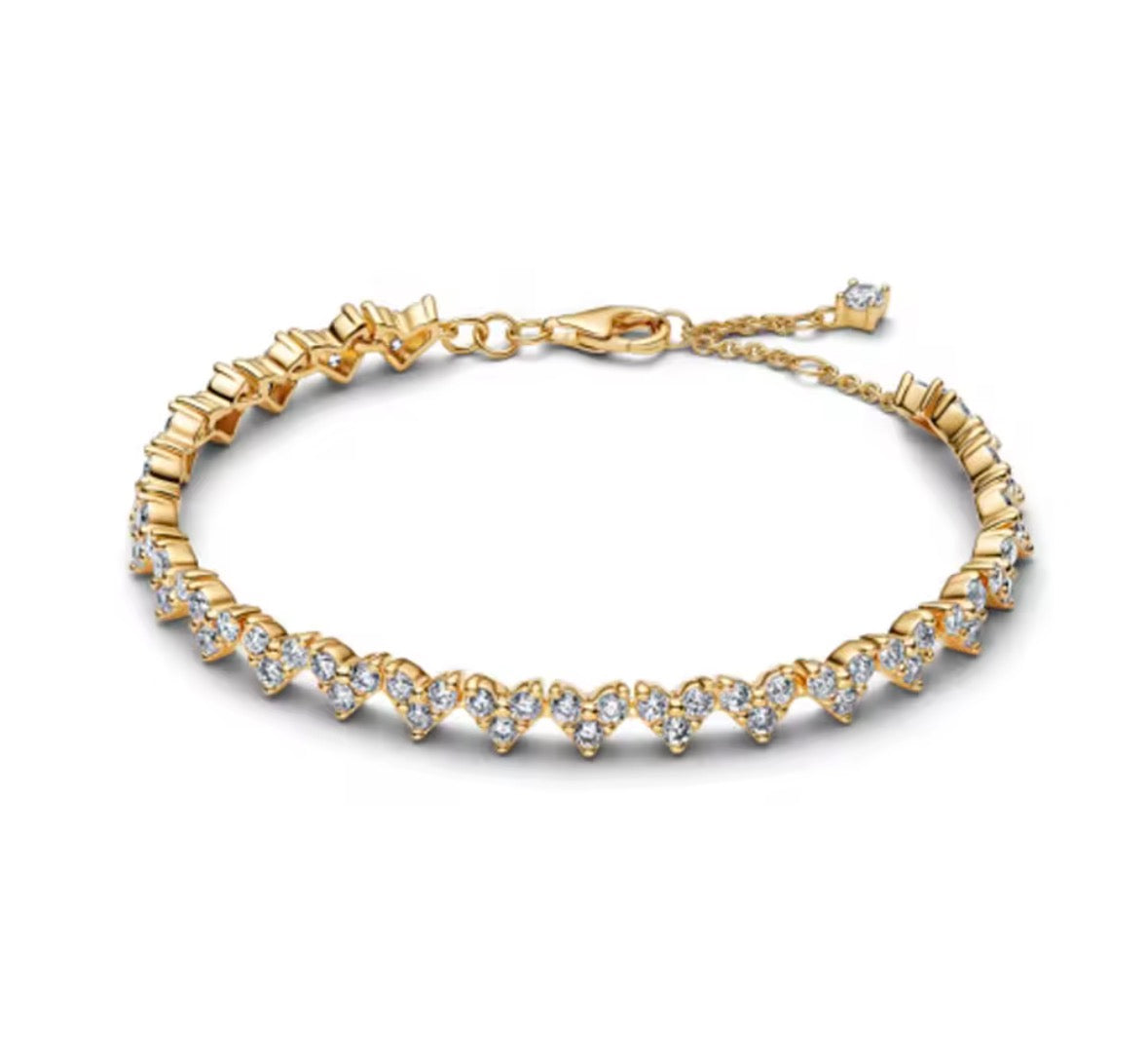 Pulsera full corazones dorado