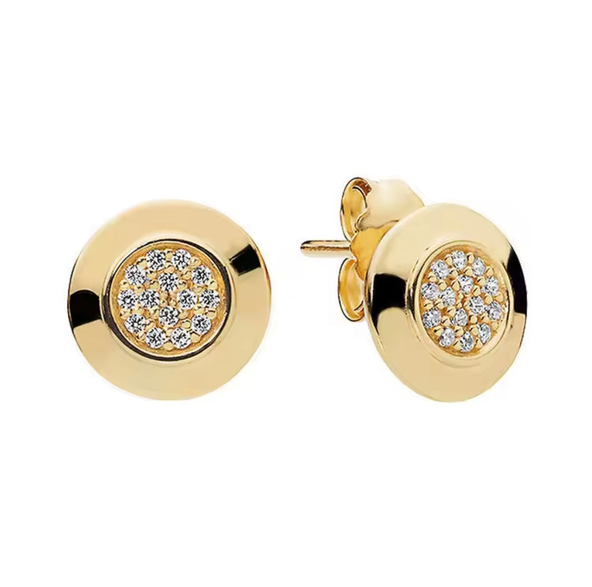 Aros brillo circones dorado