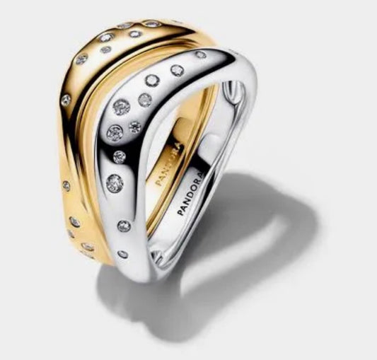 Anillos apilables plata dorado